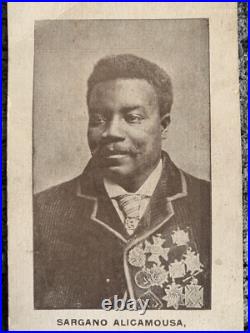 Antique Circus Photograph Postcard Sargano Alicamousa Lion Tamer Black History
