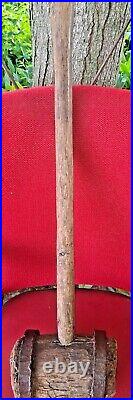 Antique Circus Strong Man Wooden Mallet Hammer High Striker Tent Stake Carnival