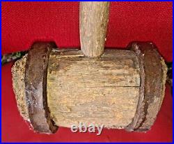 Antique Circus Strong Man Wooden Mallet Hammer High Striker Tent Stake Carnival