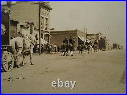 Antique Courtenay North Dakota Circus Horses Carts Dr Trade Sign Old Rppc Photo