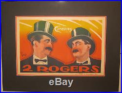Antique EMILE FINOT'2 ROGERS' Comedians Comedy PARIS THEATER POSTER Top Hats