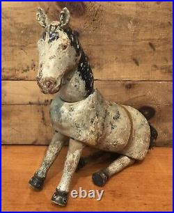 Antique Early 1900s Schoenhut Hand Painted Carved Wooden Circus Horse Animal Toy