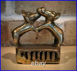 Antique Early 19th Century Indian HEAVY BRASS Circus Animal Vajri Sculpture