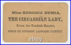 Antique Extremely Rare Colored CDV c1870s Circus Freak Circassian Lady w. Man