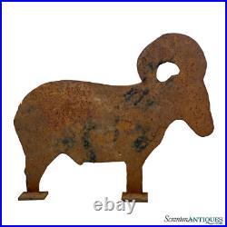 Antique Folk Art Cast Iron FIgural Ram Carnival Shooting Range Game Target