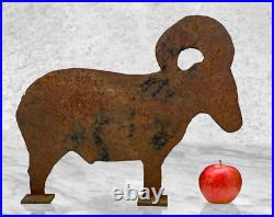 Antique Folk Art Cast Iron FIgural Ram Carnival Shooting Range Game Target