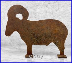 Antique Folk Art Cast Iron FIgural Ram Carnival Shooting Range Game Target
