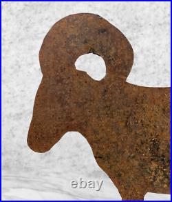 Antique Folk Art Cast Iron FIgural Ram Carnival Shooting Range Game Target