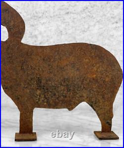 Antique Folk Art Cast Iron FIgural Ram Carnival Shooting Range Game Target Antique Folk Art Cast Iron FIgural Ram Carnival Shooting Range Game Target