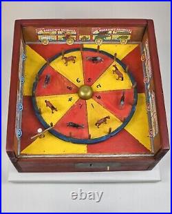 Antique Folk Art Handmade Circus Racing / Gambling Game Circa 1930's with Prov
