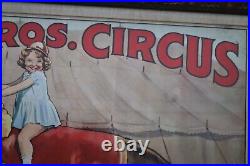 Antique Framed Cole Bros Circus Advertising Poster Children's Favorite Circus