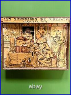 Antique French Fairground Pierrot Shooting Target Game by Saussine C. 1920