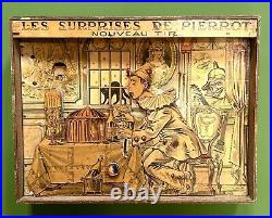 Antique French Fairground Pierrot Shooting Target Game by Saussine C. 1920