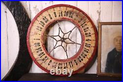Antique Gambling Roulette Wheel Casino Game Wood Carnival Sign Vintage circus Antique Gambling Roulette Wheel Casino Game Wood Carnival Sign Vintage circus