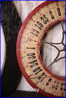 Antique Gambling Roulette Wheel Casino Game Wood Carnival Sign Vintage circus