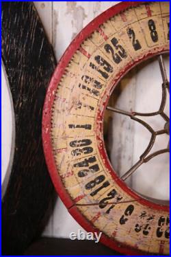 Antique Gambling Roulette Wheel Casino Game Wood Carnival Sign Vintage circus