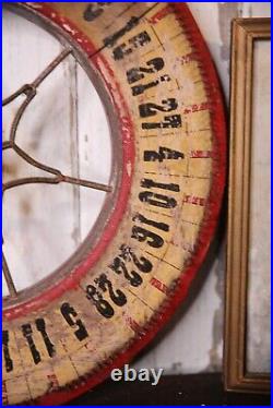 Antique Gambling Roulette Wheel Casino Game Wood Carnival Sign Vintage circus