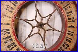 Antique Gambling Roulette Wheel Casino Game Wood Carnival Sign Vintage circus