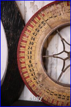 Antique Gambling Roulette Wheel Casino Game Wood Carnival Sign Vintage circus