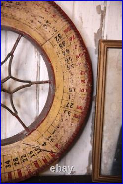Antique Gambling Roulette Wheel Casino Game Wood Carnival Sign Vintage circus