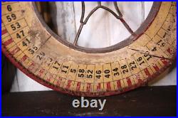 Antique Gambling Roulette Wheel Casino Game Wood Carnival Sign Vintage circus