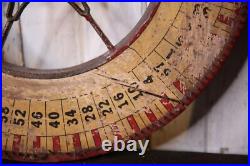 Antique Gambling Roulette Wheel Casino Game Wood Carnival Sign Vintage circus
