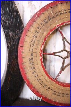 Antique Gambling Wheel vintage carnival game board casino roulette circus 1930s