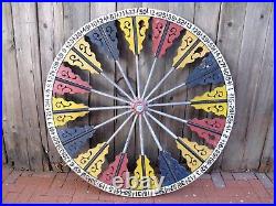 Antique Gaming Wheel of Fortune Large and Great Two Sided American Folk Art