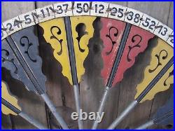Antique Gaming Wheel of Fortune Large and Great Two Sided American Folk Art