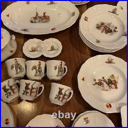 Antique German CHILDRENS DISHES CIRCUS THEMED RARE 30 items