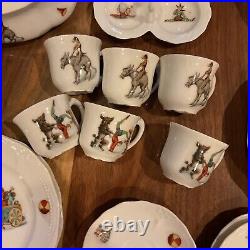 Antique German CHILDRENS DISHES CIRCUS THEMED RARE 30 items