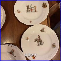 Antique German CHILDRENS DISHES CIRCUS THEMED RARE 30 items