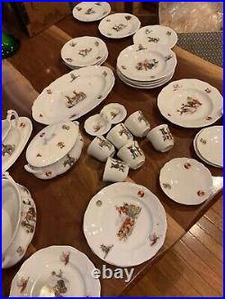 Antique German CHILDRENS DISHES CIRCUS THEMED RARE 30 items