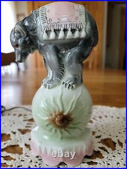 Antique German Circus Bear On Ball Porcelain Fragrance Perfume Night Light Lamp