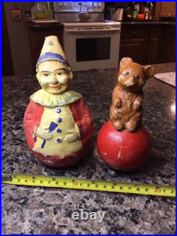 Antique German TOYS Paper Mache TOY Circus Clown Bear Roly Poly GERMANY RARE LOT Antique German TOYS Paper Mache TOY Circus Clown Bear Roly Poly GERMANY RARE LOT