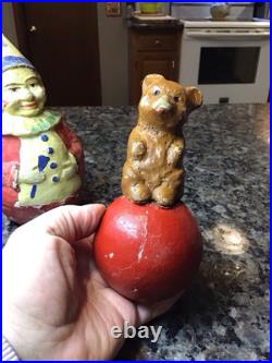 Antique German TOYS Paper Mache TOY Circus Clown Bear Roly Poly GERMANY RARE LOT Antique German TOYS Paper Mache TOY Circus Clown Bear Roly Poly GERMANY RARE LOT