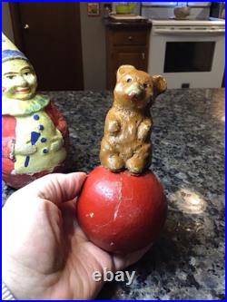 Antique German TOYS Paper Mache TOY Circus Clown Bear Roly Poly GERMANY RARE LOT Antique German TOYS Paper Mache TOY Circus Clown Bear Roly Poly GERMANY RARE LOT
