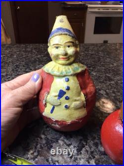 Antique German TOYS Paper Mache TOY Circus Clown Bear Roly Poly GERMANY RARE LOT Antique German TOYS Paper Mache TOY Circus Clown Bear Roly Poly GERMANY RARE LOT