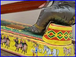 Antique German Tin Circus Elephant Wind Up Toy US Zone Read Desc