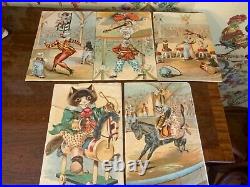 Antique German Wooden Toy Puzzle Blocks with Graphics