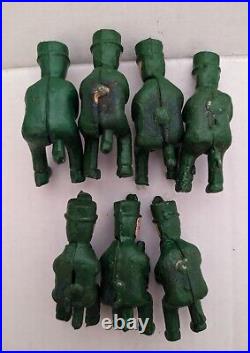 Antique Green Circus Wagon People Men (7) Lead Musical Band Instruments Vintage