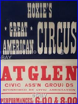 Antique HOXIES GREAT AMERICAN CIRCUS POSTER atglen pa 14x 42 silk screen OLDER