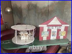 Antique Hand Crank Circus Carrousel Display