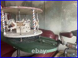 Antique Hand Crank Circus Carrousel Display