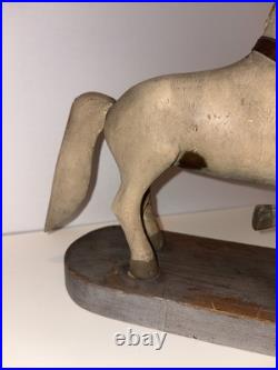 Antique Hand Painted & Carved Wood Folk Art Horse Figure Circus Carousel 11 1/2 Antique Hand Painted & Carved Wood Folk Art Horse Figure Circus Carousel 11 1/2