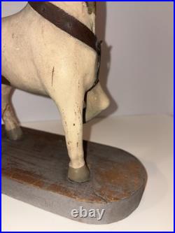 Antique Hand Painted & Carved Wood Folk Art Horse Figure Circus Carousel 11 1/2 Antique Hand Painted & Carved Wood Folk Art Horse Figure Circus Carousel 11 1/2