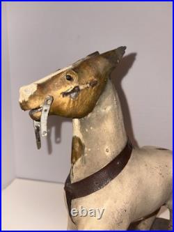 Antique Hand Painted & Carved Wood Folk Art Horse Figure Circus Carousel 11 1/2 Antique Hand Painted & Carved Wood Folk Art Horse Figure Circus Carousel 11 1/2