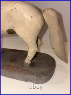 Antique Hand Painted & Carved Wood Folk Art Horse Figure Circus Carousel 11 1/2 Antique Hand Painted & Carved Wood Folk Art Horse Figure Circus Carousel 11 1/2