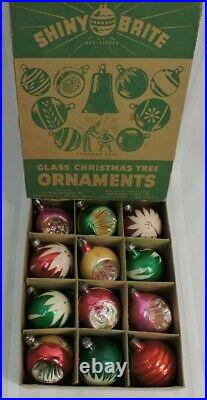 Antique Hand Painted Mercury Glass Christmas Ornaments POLAND Shiny Brite WWII