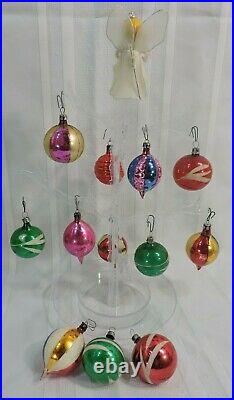 Antique Hand Painted Mercury Glass Christmas Ornaments POLAND Shiny Brite WWII